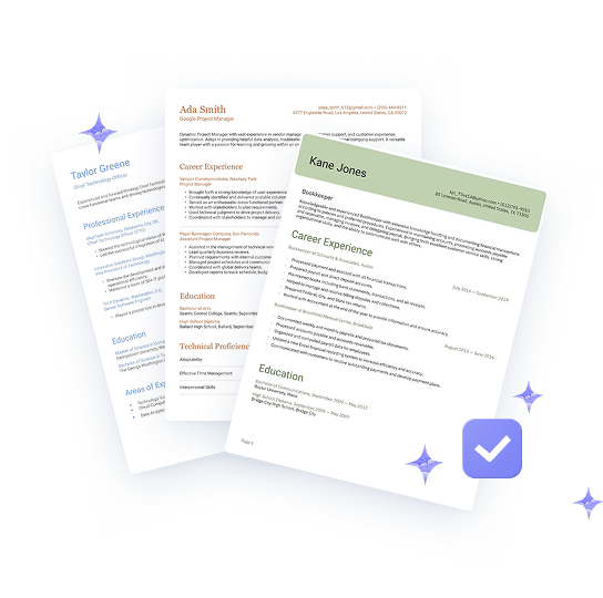 A selection of CVs that have been checked by AI and reviewed to receive a score