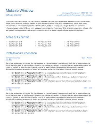 Simple CV template Simple ATS