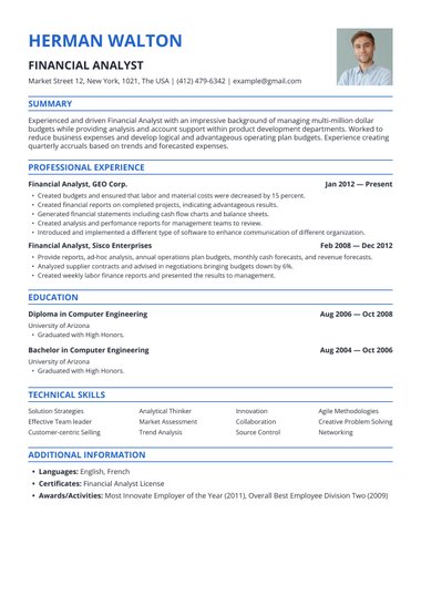 Ats resume template Prime ATS