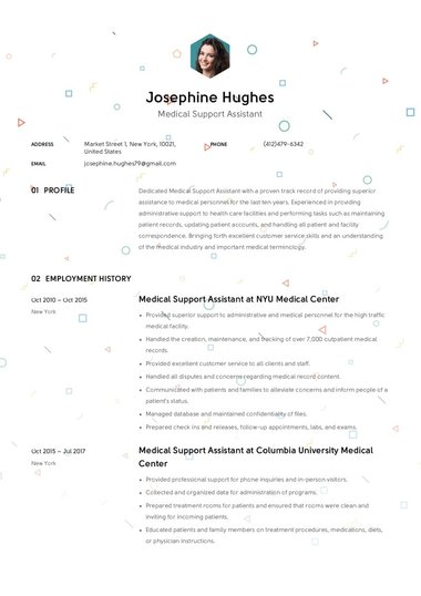 Picture resume template Confetti