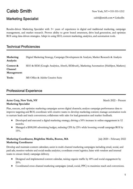 Austin resume template