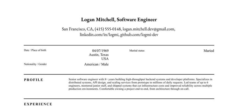 Create My CV