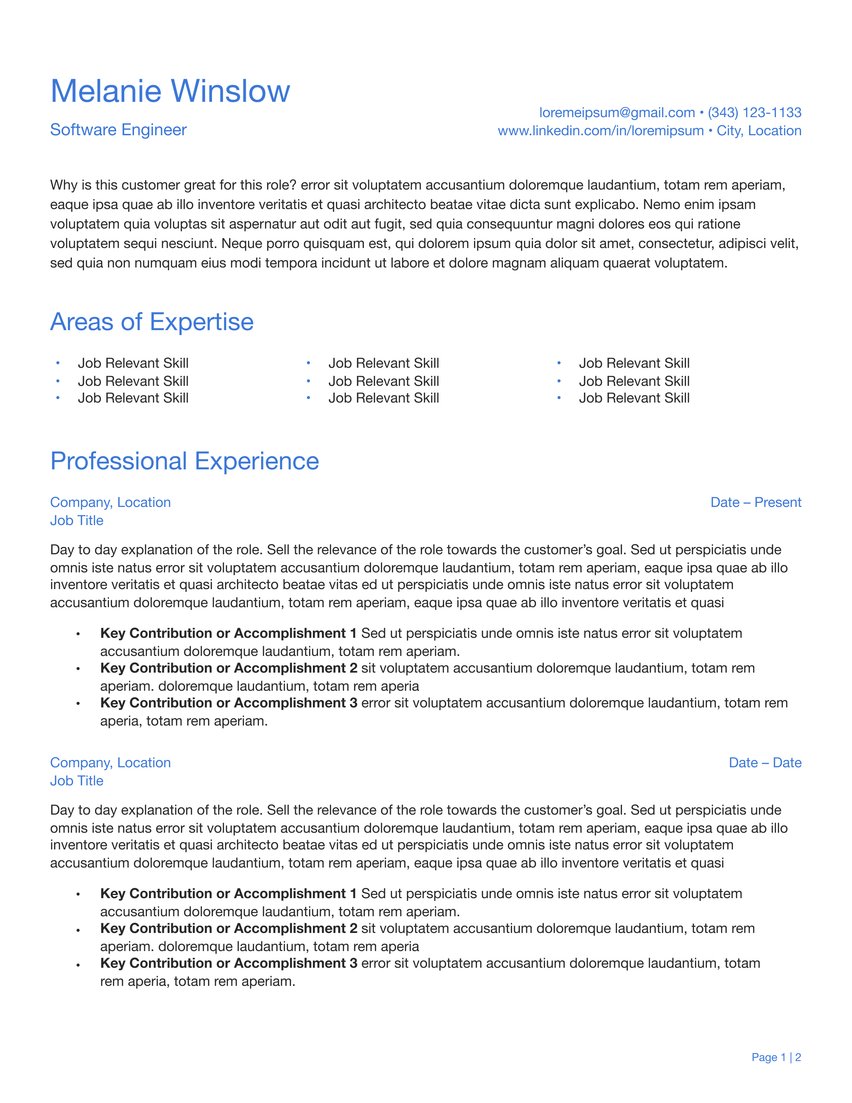 Athens resume template